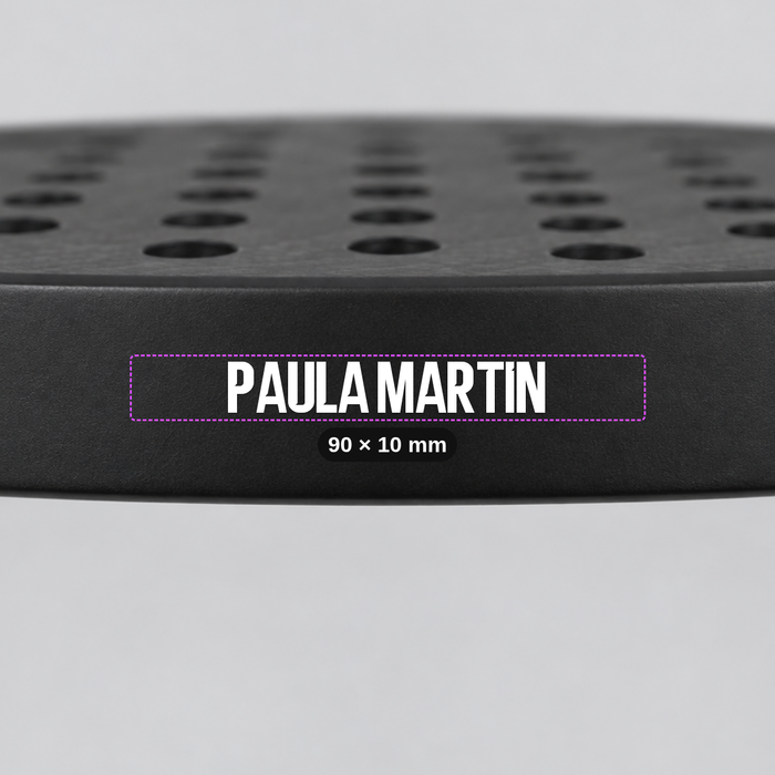 Padel racket frame name sticker