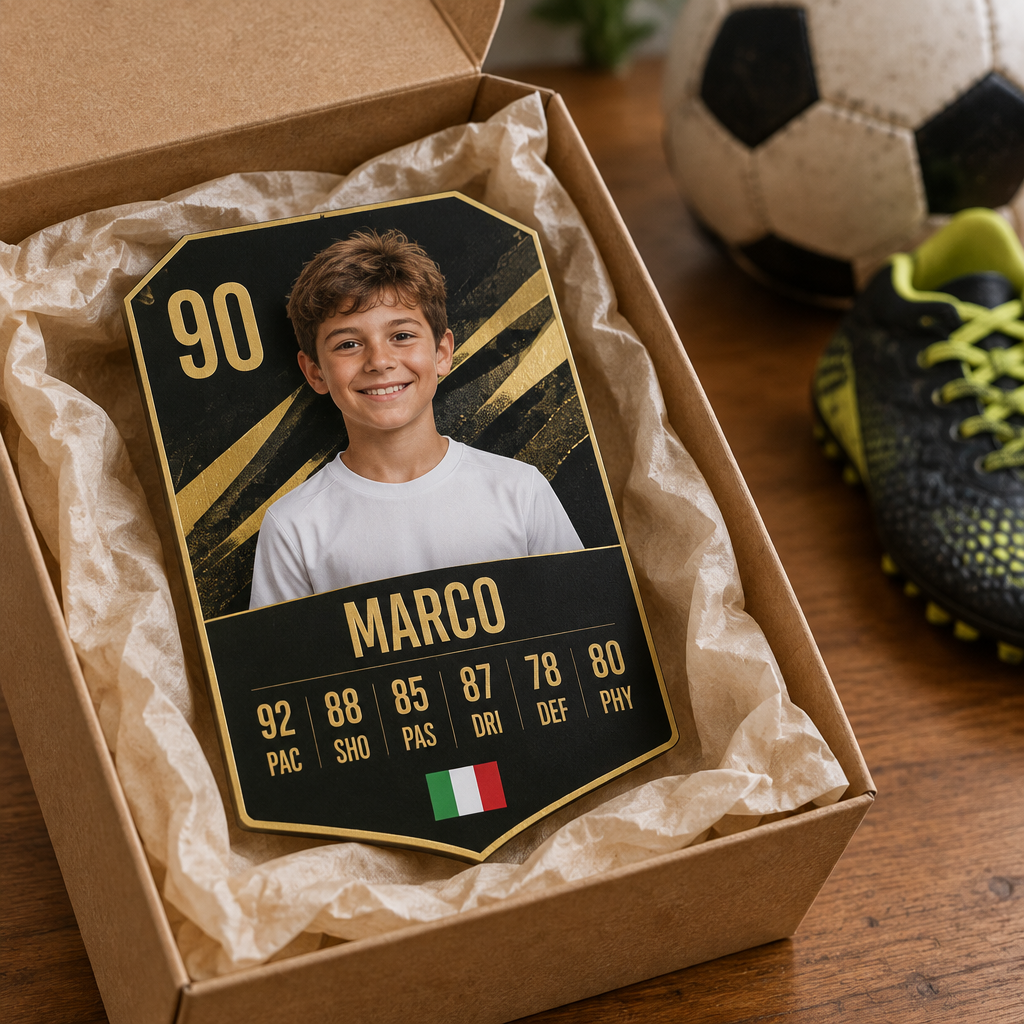 Carta de jugador personalizada como regalo